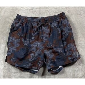 Gorilla Wear Swim Trunks Men 2XL Camo Blue Brown Drawstring Shorts